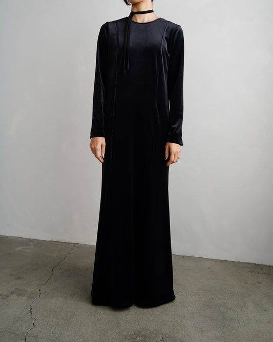 Velour Backopen Dress / BLACK -12月15日発送-