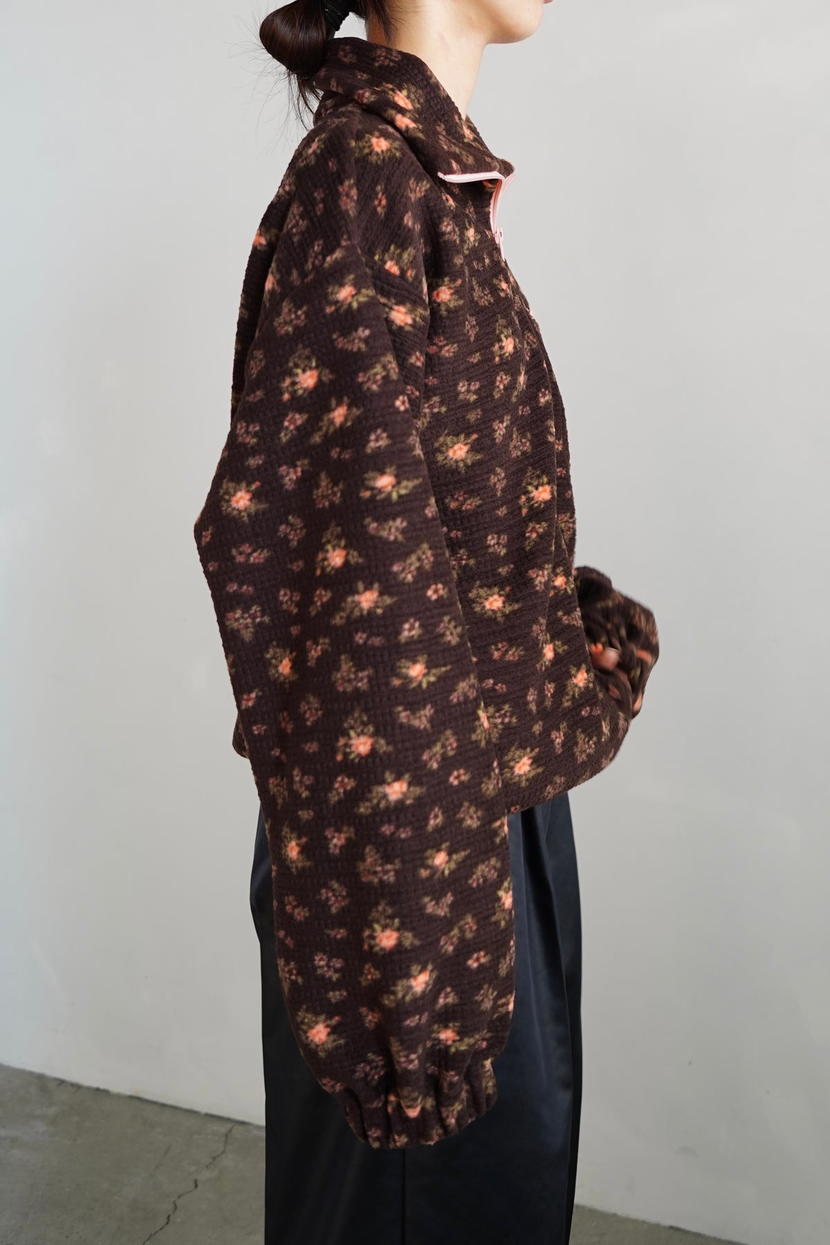 Flower  Half-Zip Jacket / BROWN -11月25日発送-