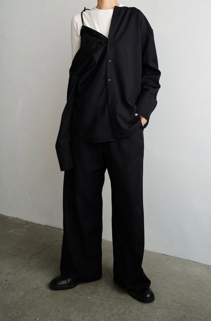 Nocollar Strap Shirts / BLACK -9月20−25日発送-