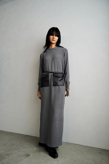 Rib Jersey Dress / CHARCOAL -7日以内発送-