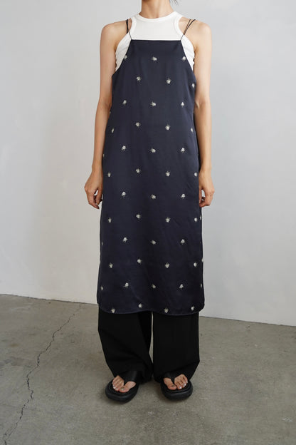 Stitch Flower Cami Dress / NAVY -8月3-7日発送-