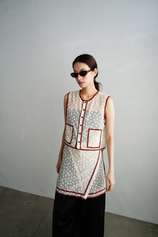 Cut  Lace Wrap Skirt / CREAM