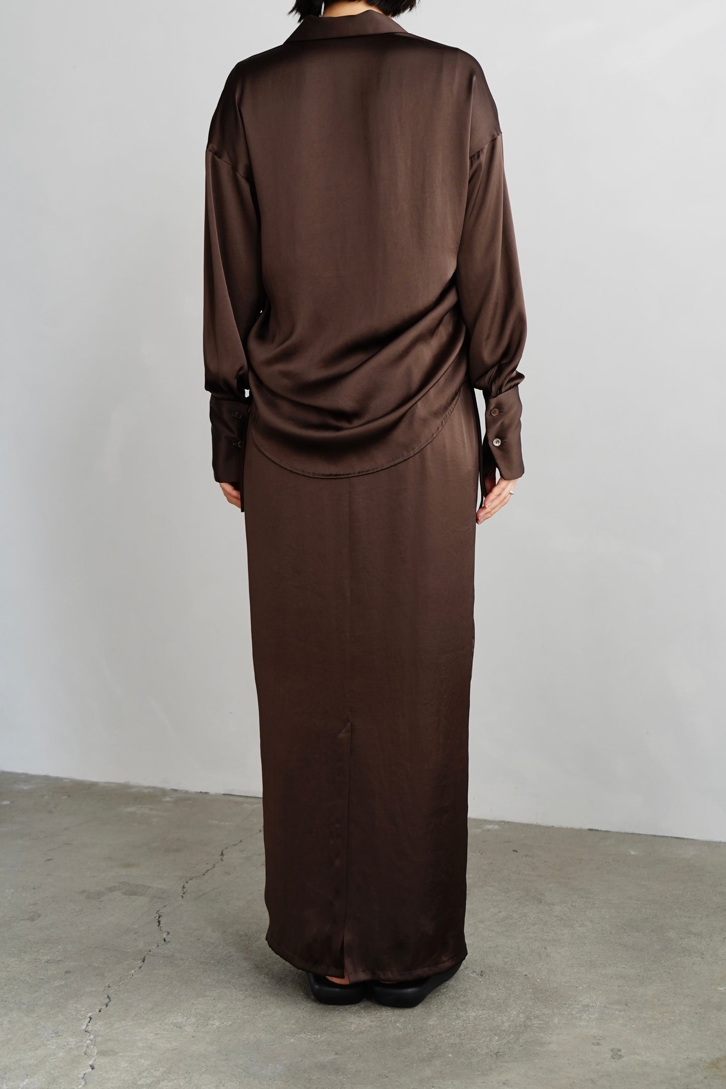 Satin Tight Skirts / BROWN -5月23-28日発送-