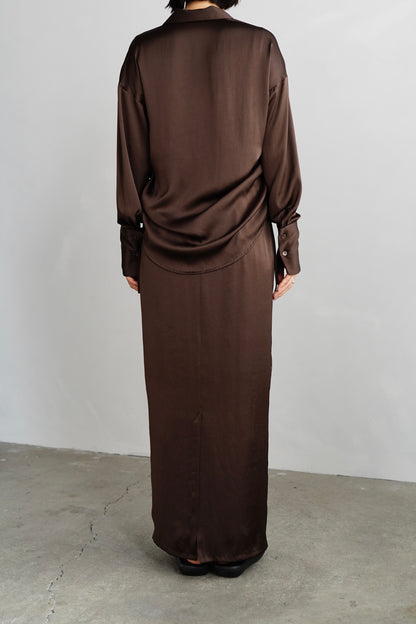 Satin Tight Skirts / BROWN -5月23-28日発送-