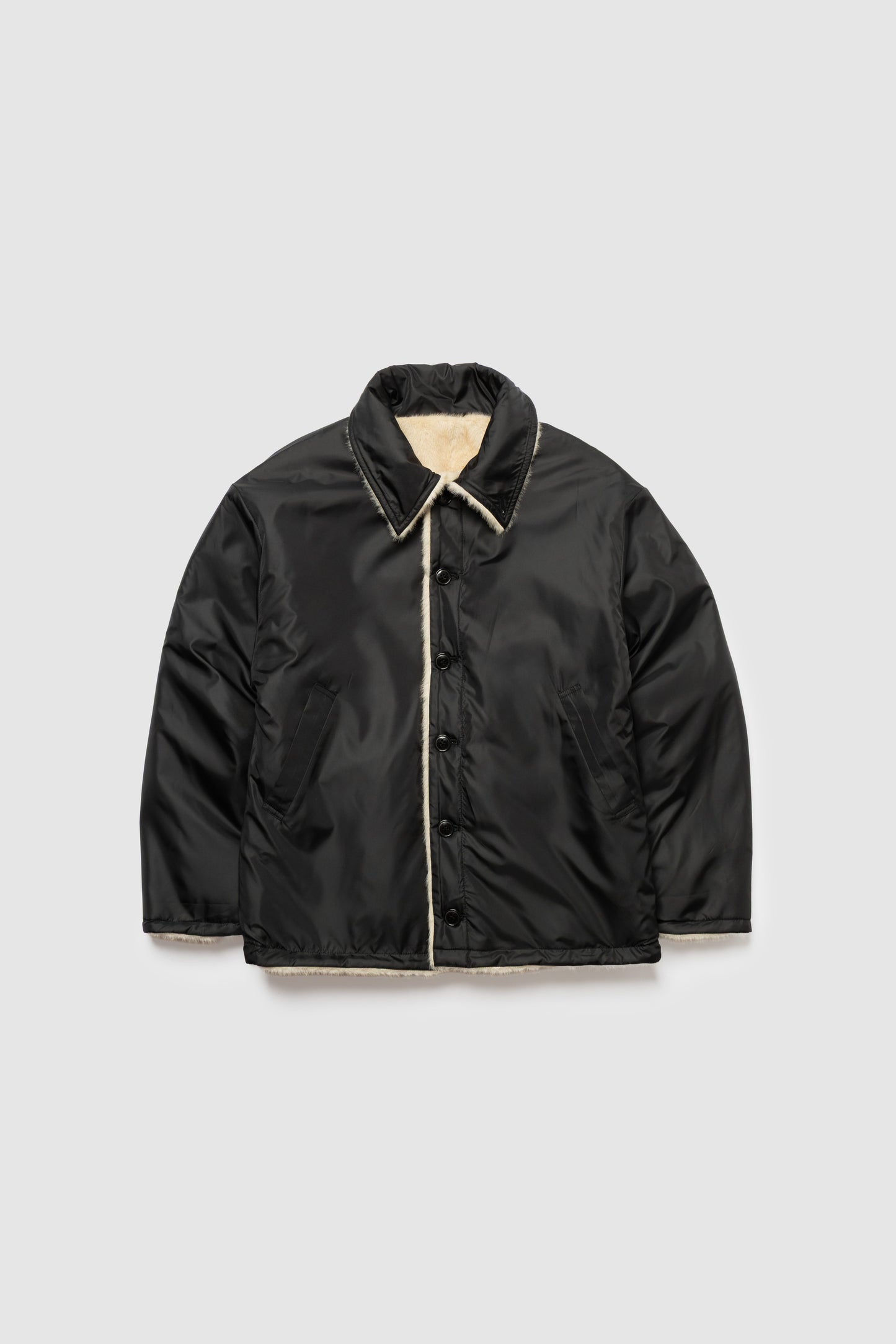 Reversible Fur Nylon Blouson / BLACKCREAM