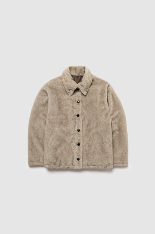 Reversible Fur Nylon Blouson / BROWNGREIGE