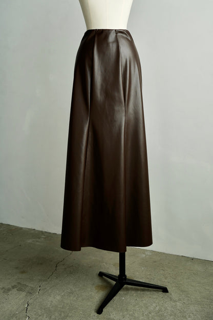 Artileather Draping Skirt / BROWN -12月5日発送-