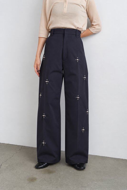 Studs Chino Pants / NAVY -9月30日発送-
