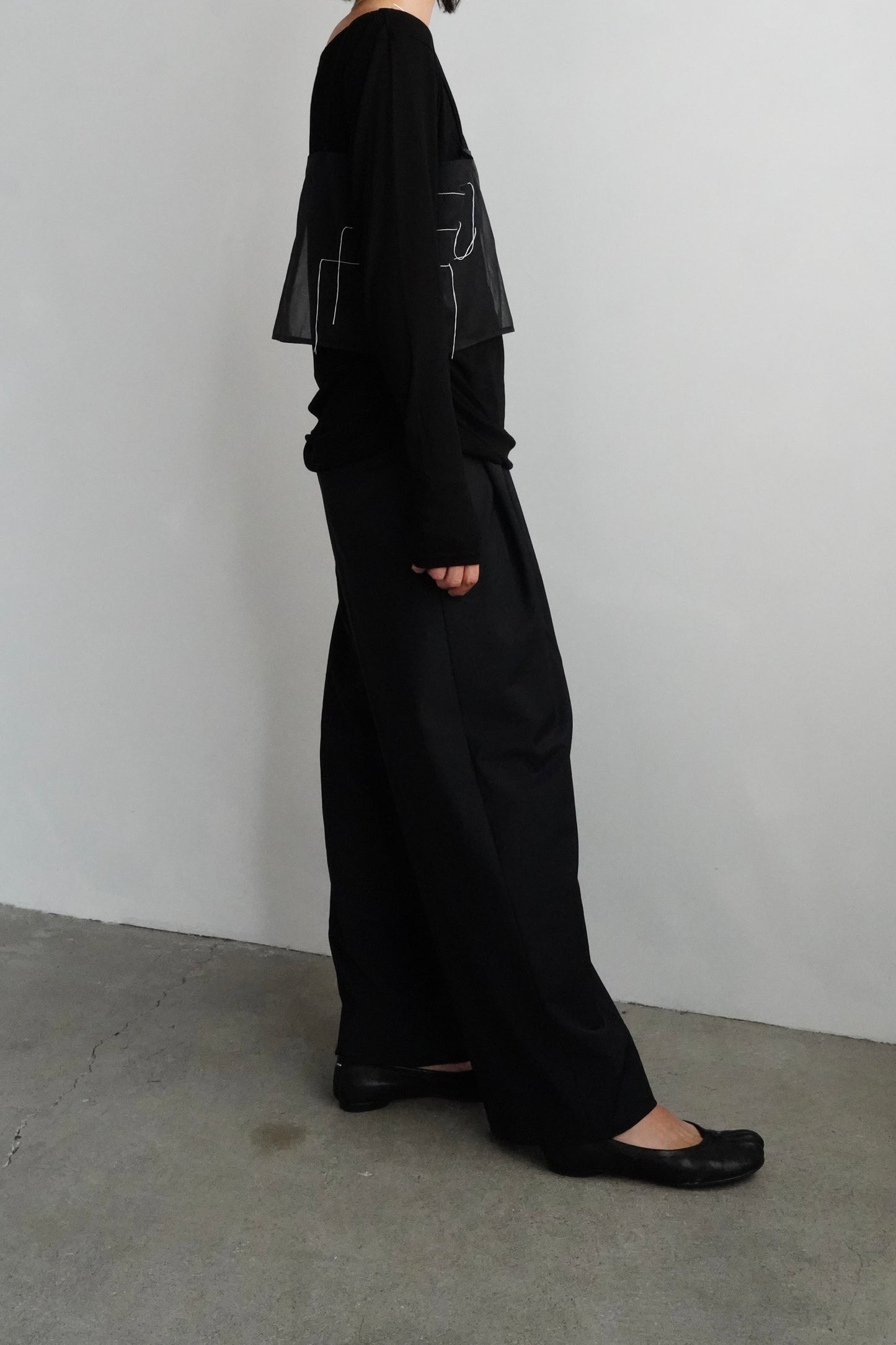 Organdy Draw Cami / BLACK -9月20-25日発送-