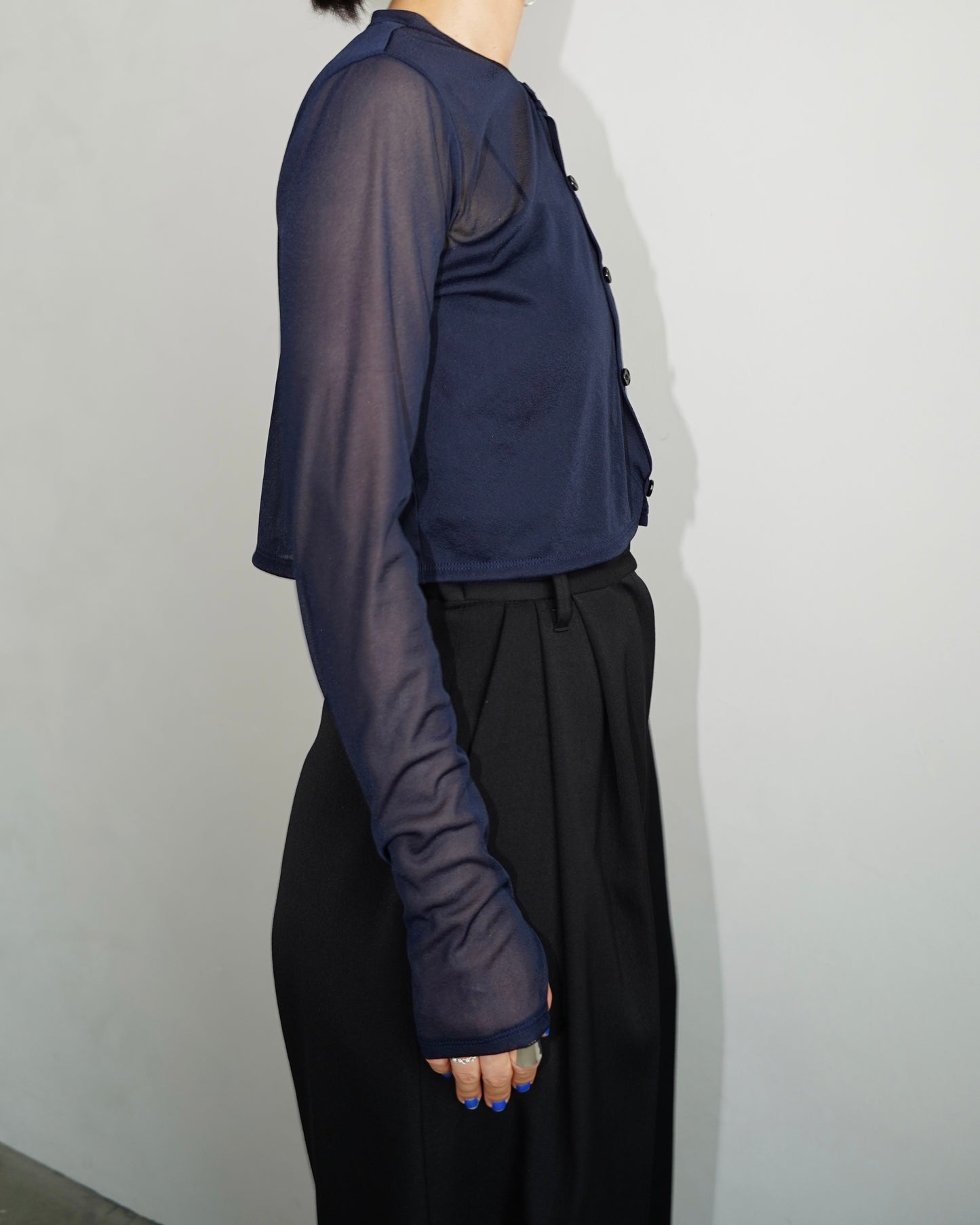 Sheer Cardigan Set / NAVY×LIGHTBLUE -10月1-5日発送-