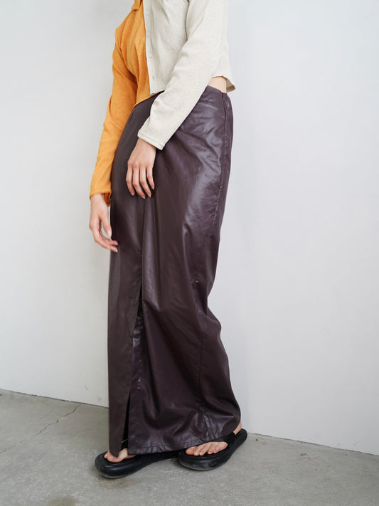 Light Ecoleather Tight Skirt / BROWN -5日以内発送-