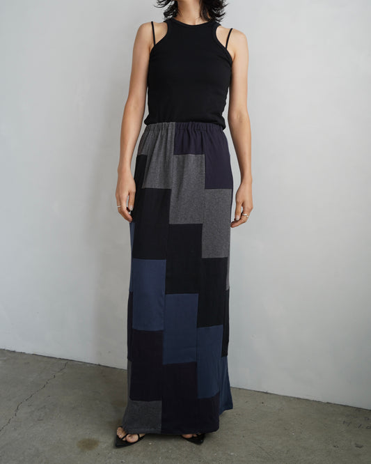 Patchwork Skirt / NAVYBLACK -8月5-10日発送-