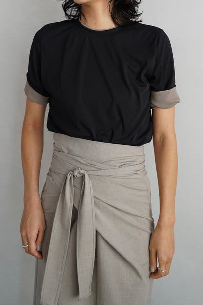 Smooth Tee / BLACK×BEIGE