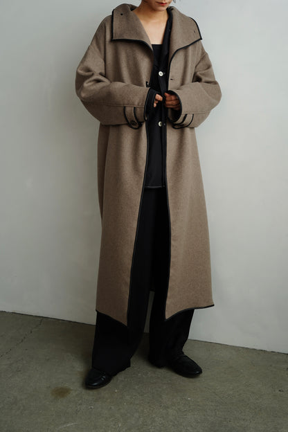 Piping Wool Coat / BROWN -11月上旬発送-