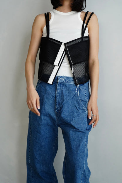 Double Mesh Cami / BLACK