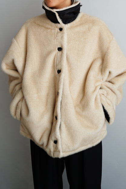 Reversible Fur Nylon Blouson / BLACKCREAM