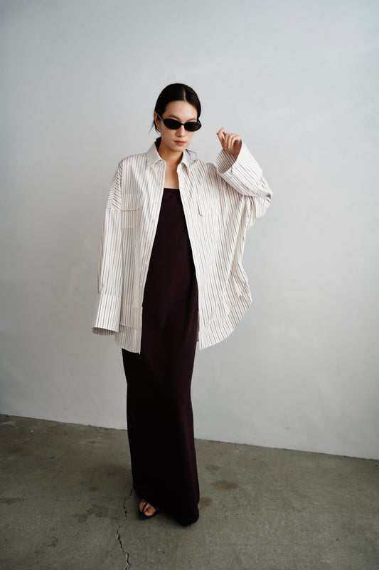 【ラスト1点】Stretch Jersey Dress / BROWN