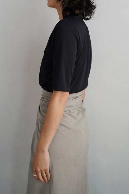 Smooth Tee / BLACK×BEIGE