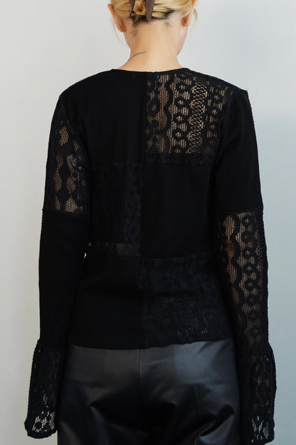 Lace cardigan / BLACK -10月10-15日発送-