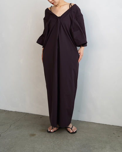 Typewriter Arrange Dress / BROWN -6月25-30日発送-