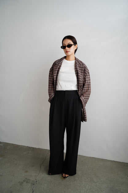 Sheer Plaid Multi Jacket / BROWN