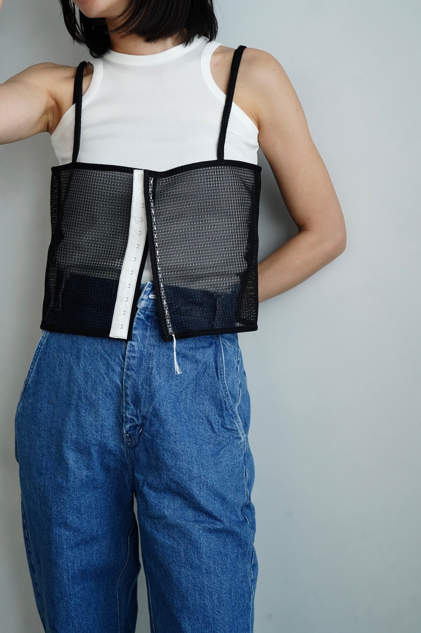 Double Mesh Cami / BLACK