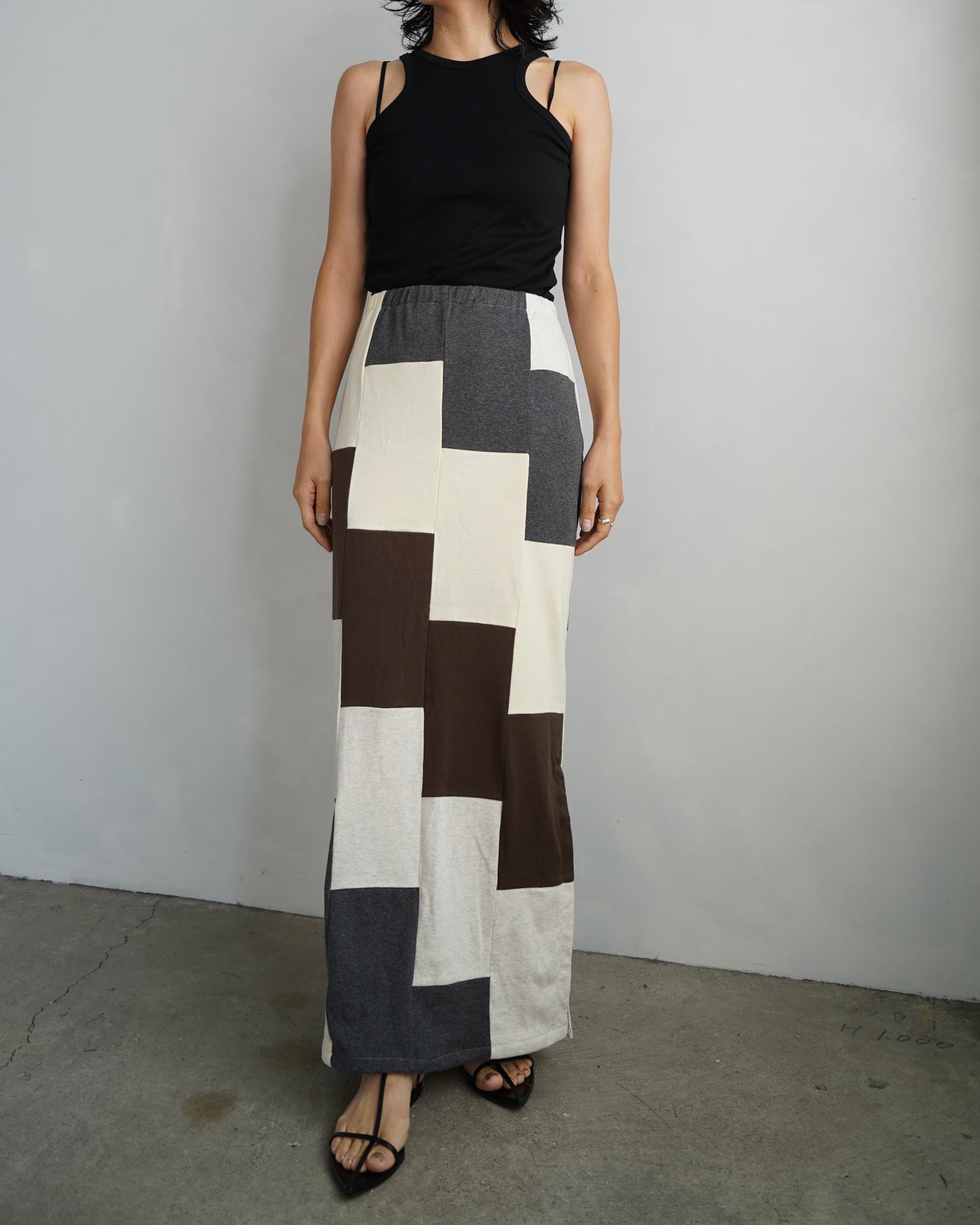 Patchwork Skirt / IVORYBROWN -8月5-10日発送-