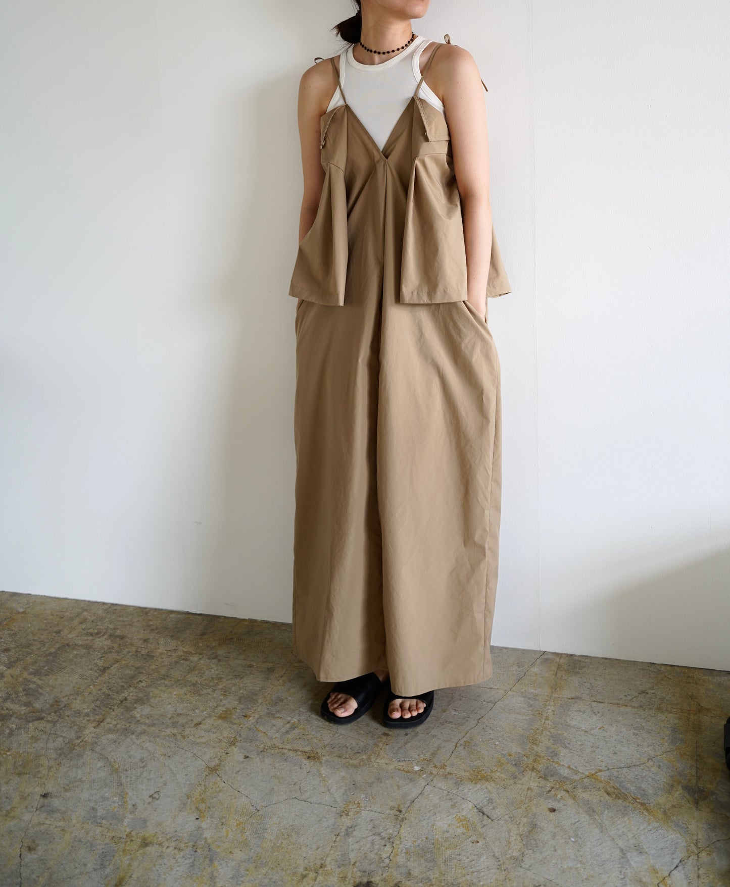 Typewriter Arrange Dress / BEIGE -6月25-30日発送-