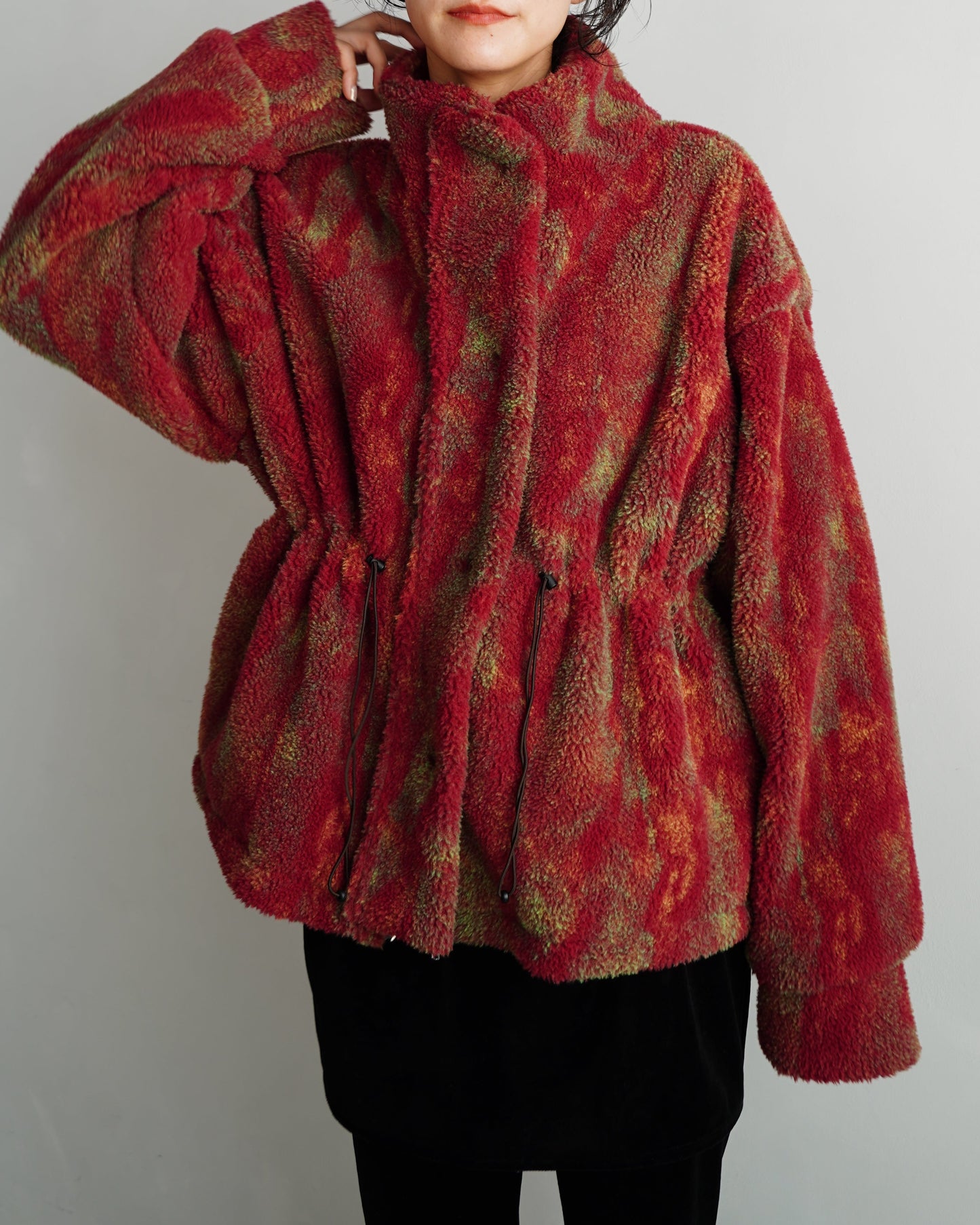 Brush Boa Jacket / RED -11月上旬発送-