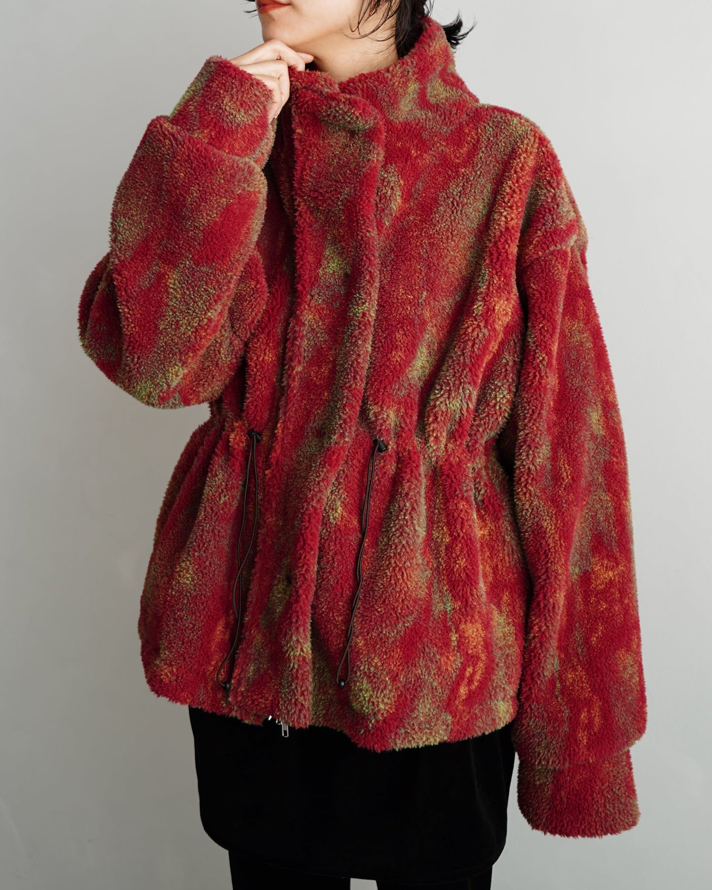 Brush Boa Jacket / RED -11月上旬発送-