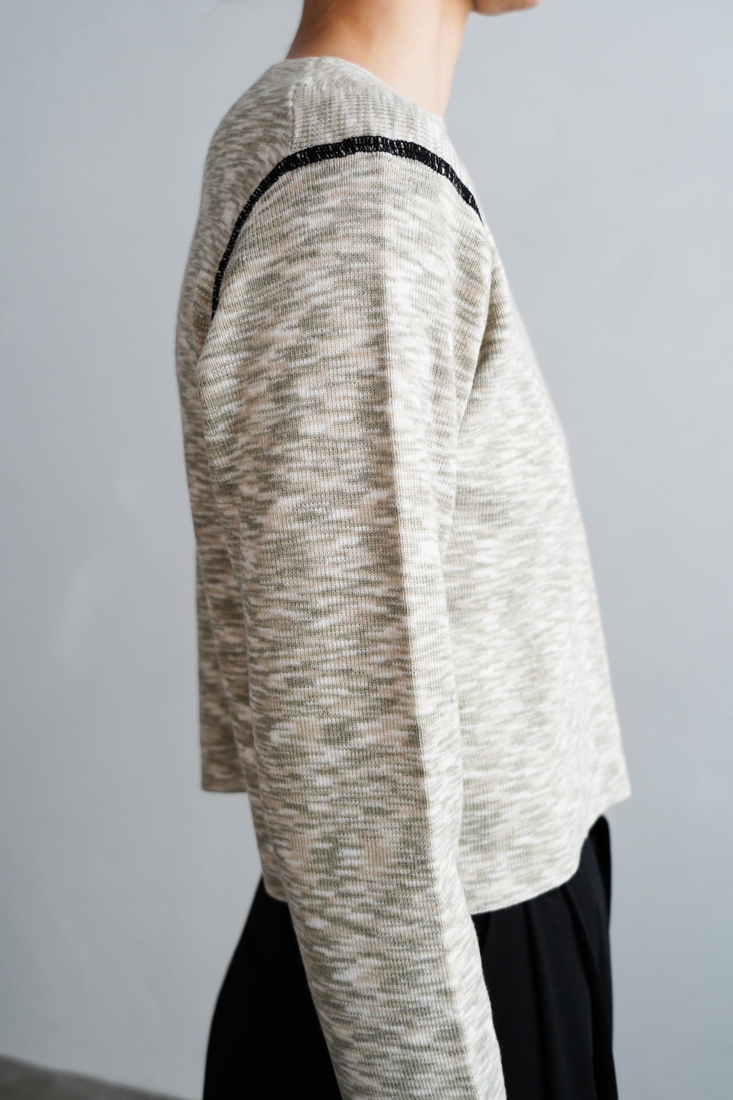 Melange Knit Pullover / GRAY