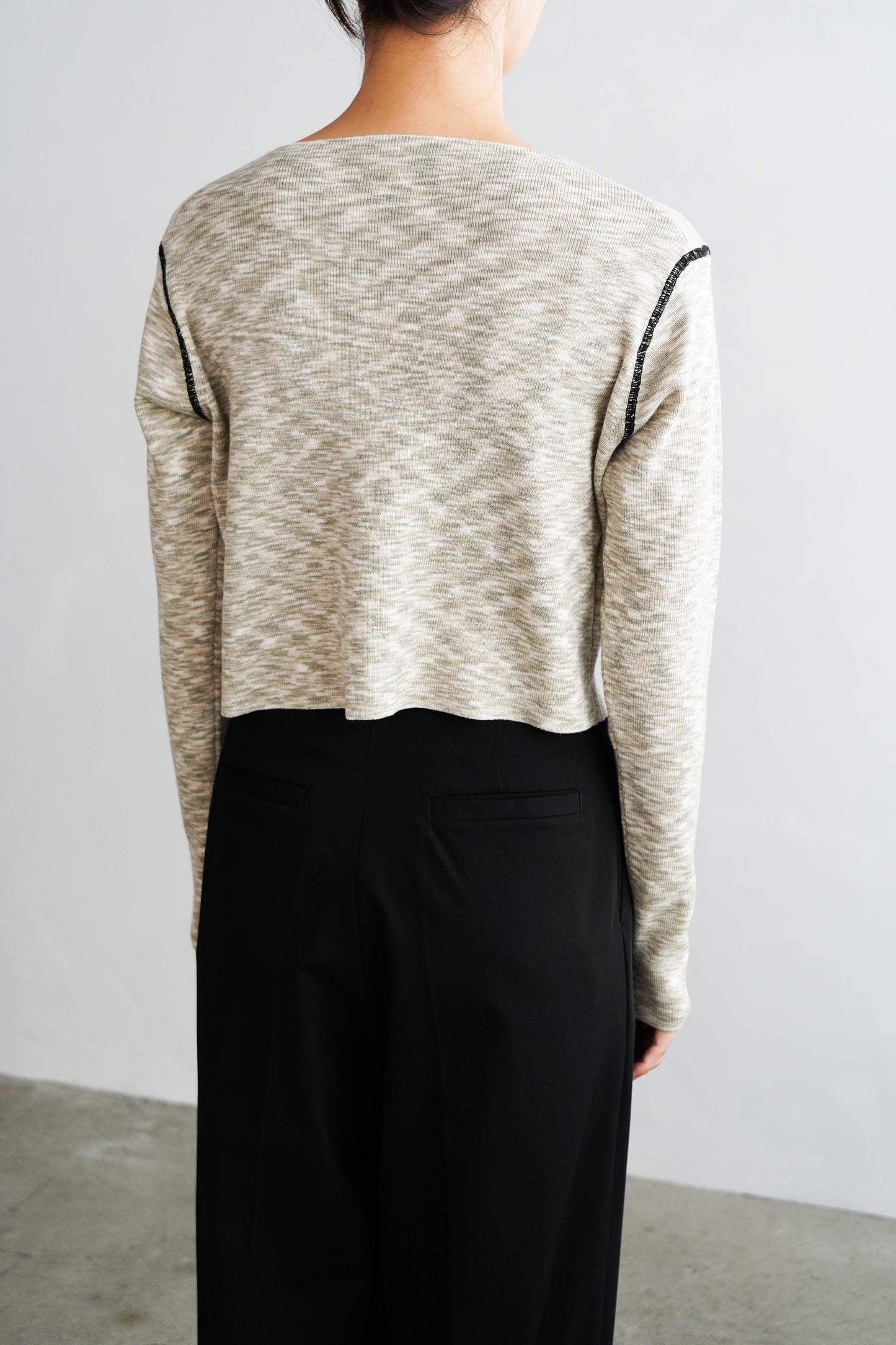 Melange Knit Pullover / GRAY