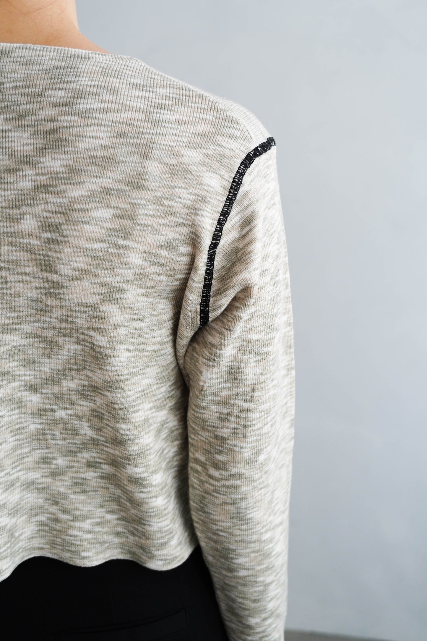 Melange Knit Pullover / GRAY