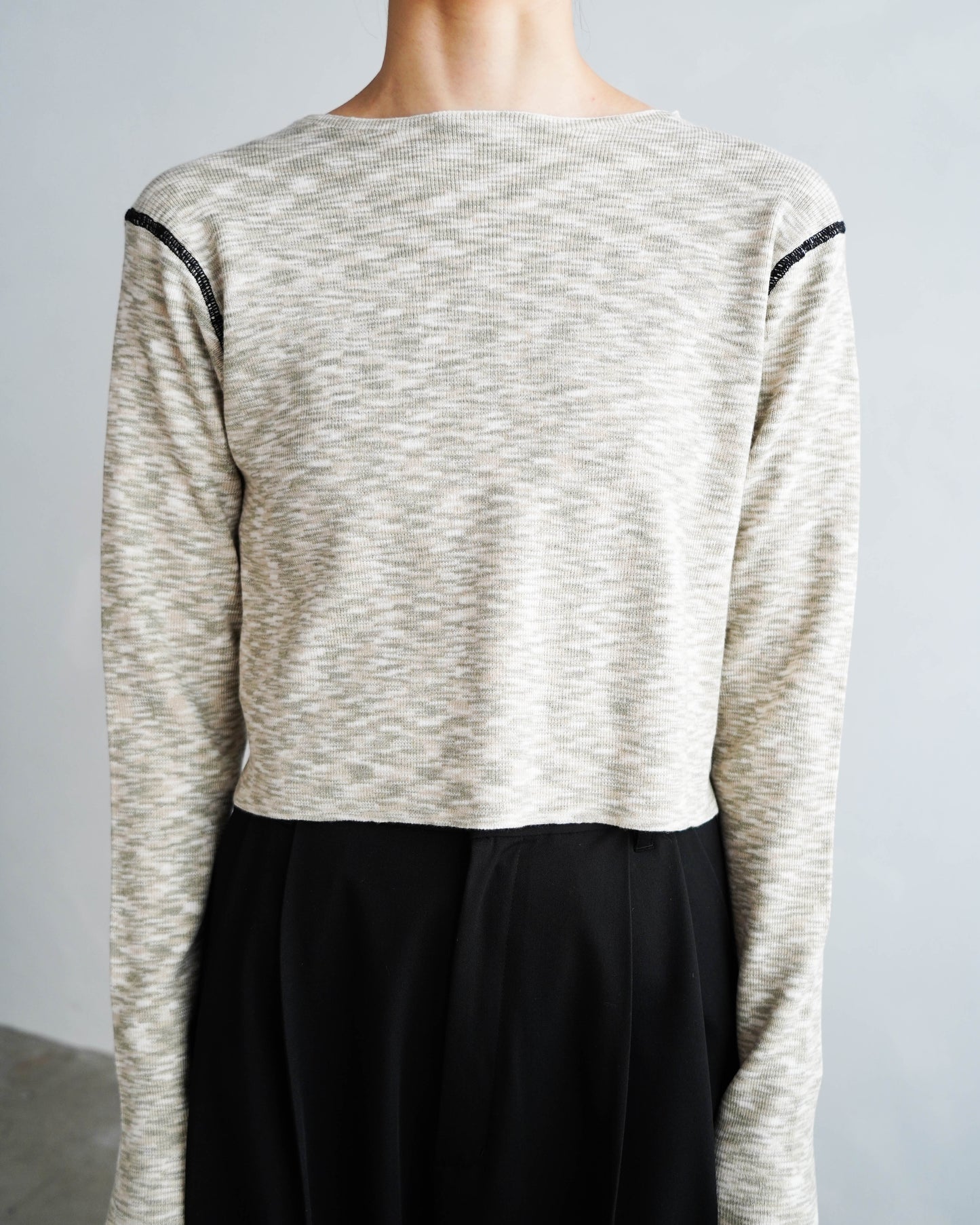 Melange Knit Pullover / GRAY