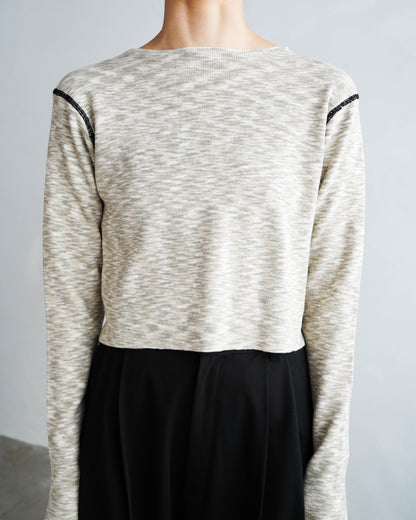 Melange Knit Pullover / GRAY