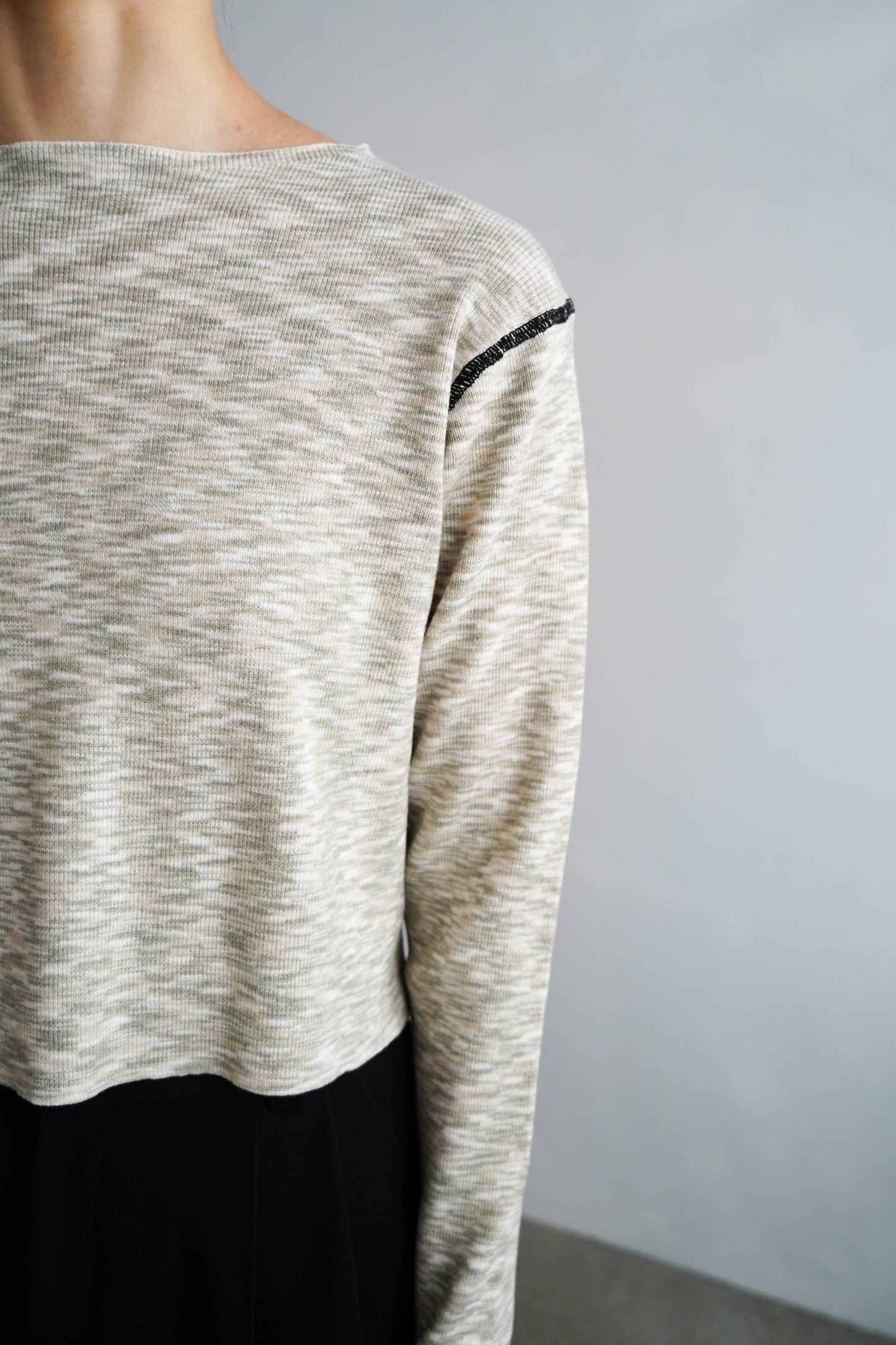 Melange Knit Pullover / GRAY