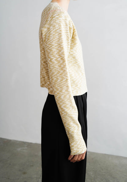 Melange Knit Pullover / YELLOW