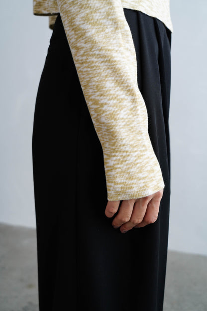 Melange Knit Pullover / YELLOW