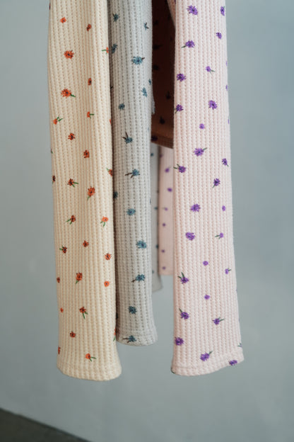 Flower Thermal  Pullover / GRAY -10月5-10日発送-