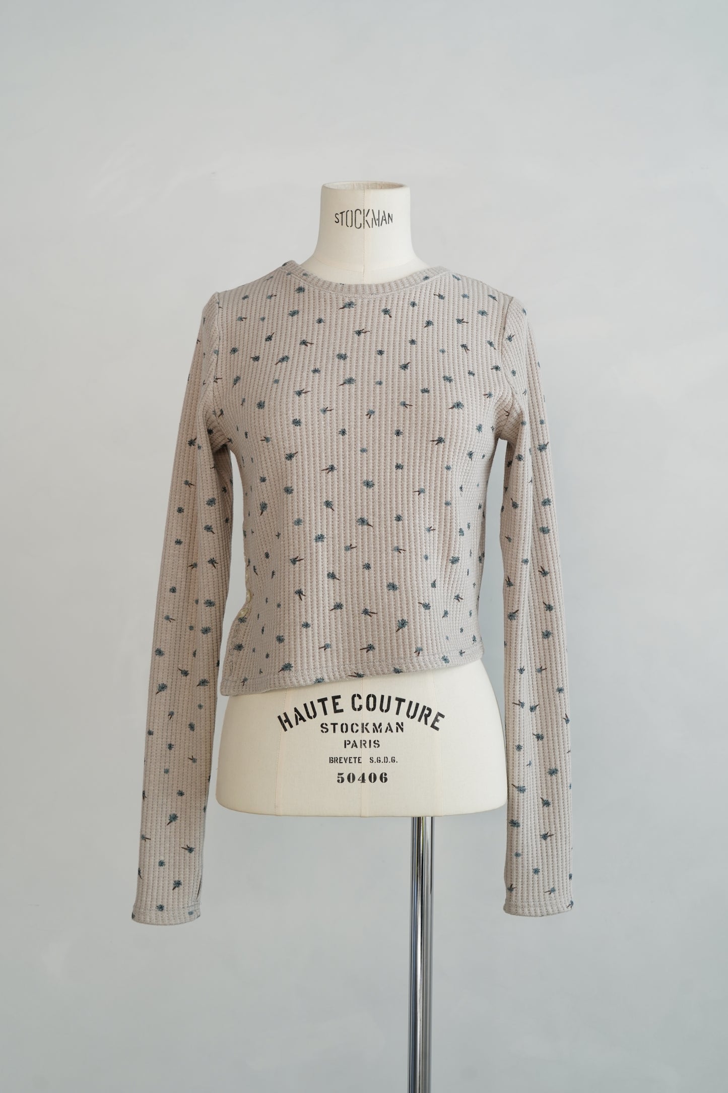 Flower Thermal  Pullover / GRAY -10月5-10日発送-