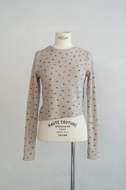 Flower Thermal  Pullover / GRAY -10月5-10日発送-