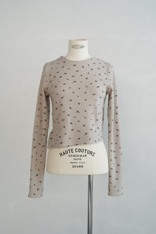 Flower Thermal  Pullover / GRAY -10月5-10日発送-