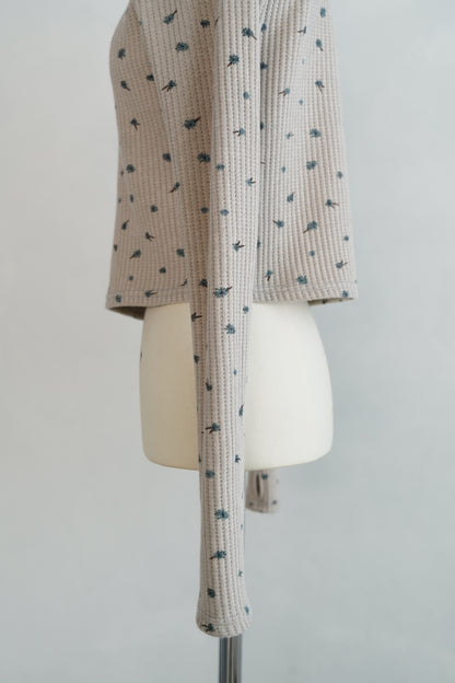 Flower Thermal  Pullover / GRAY -10月5-10日発送-
