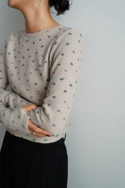 Flower Thermal  Pullover / GRAY -10月5-10日発送-
