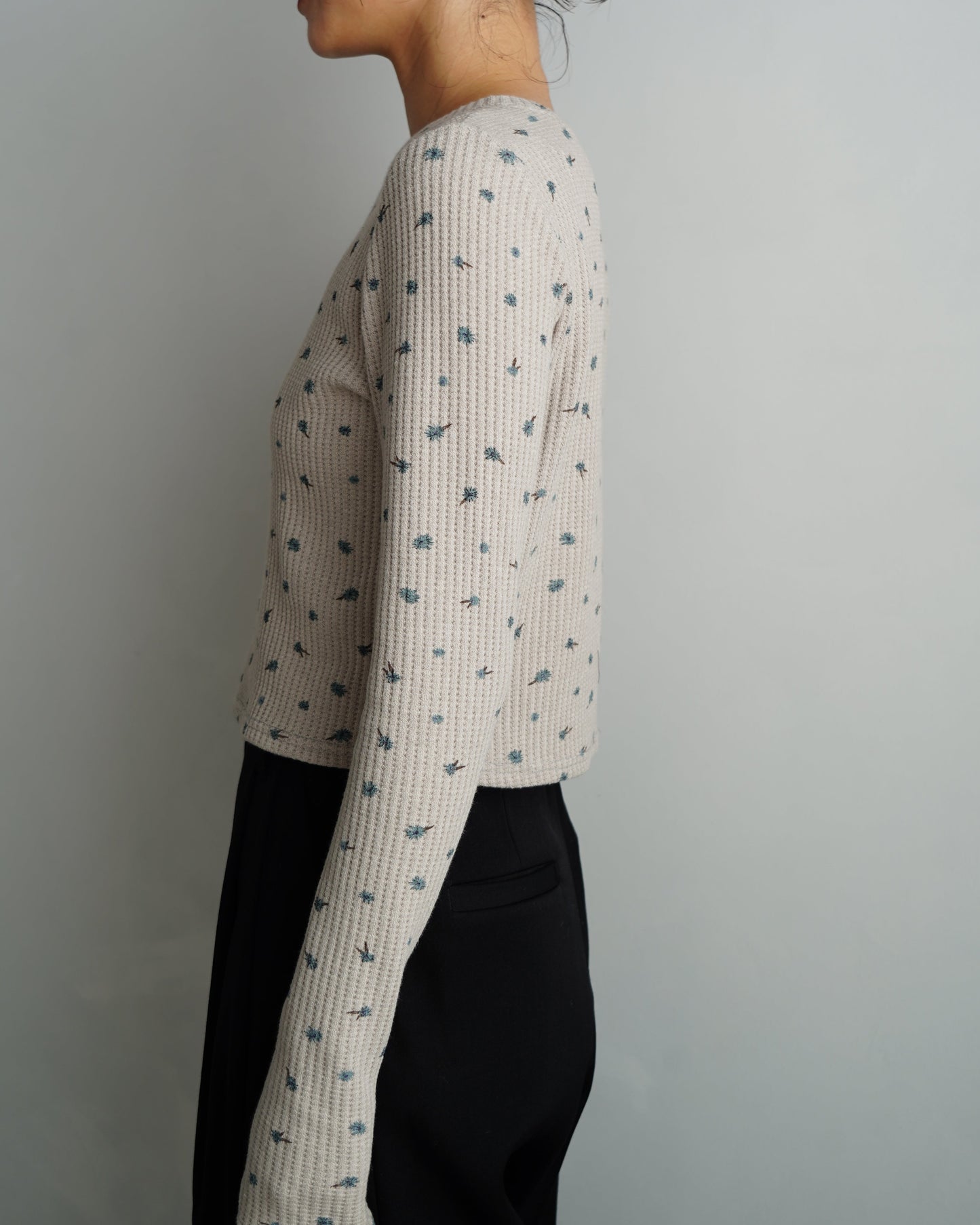 Flower Thermal  Pullover / GRAY -10月5-10日発送-