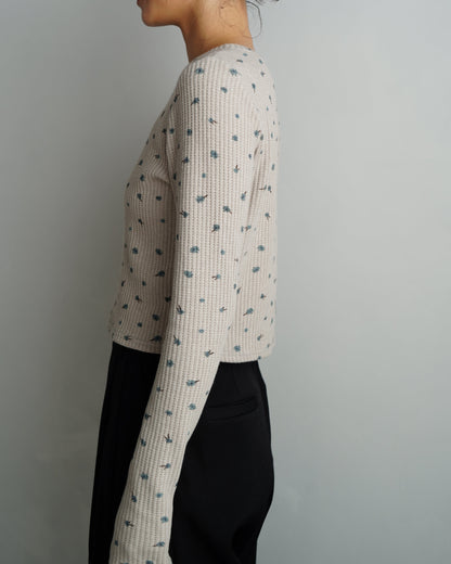 Flower Thermal  Pullover / GRAY -10月5-10日発送-