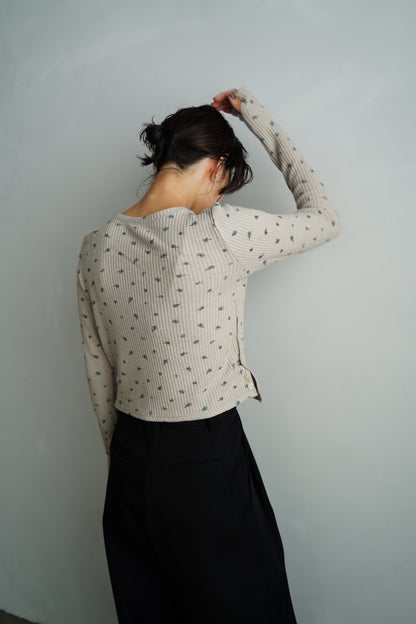 Flower Thermal  Pullover / GRAY -10月5-10日発送-