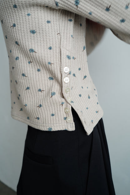 Flower Thermal  Pullover / GRAY -10月5-10日発送-