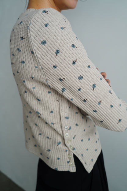 Flower Thermal  Pullover / GRAY -10月5-10日発送-