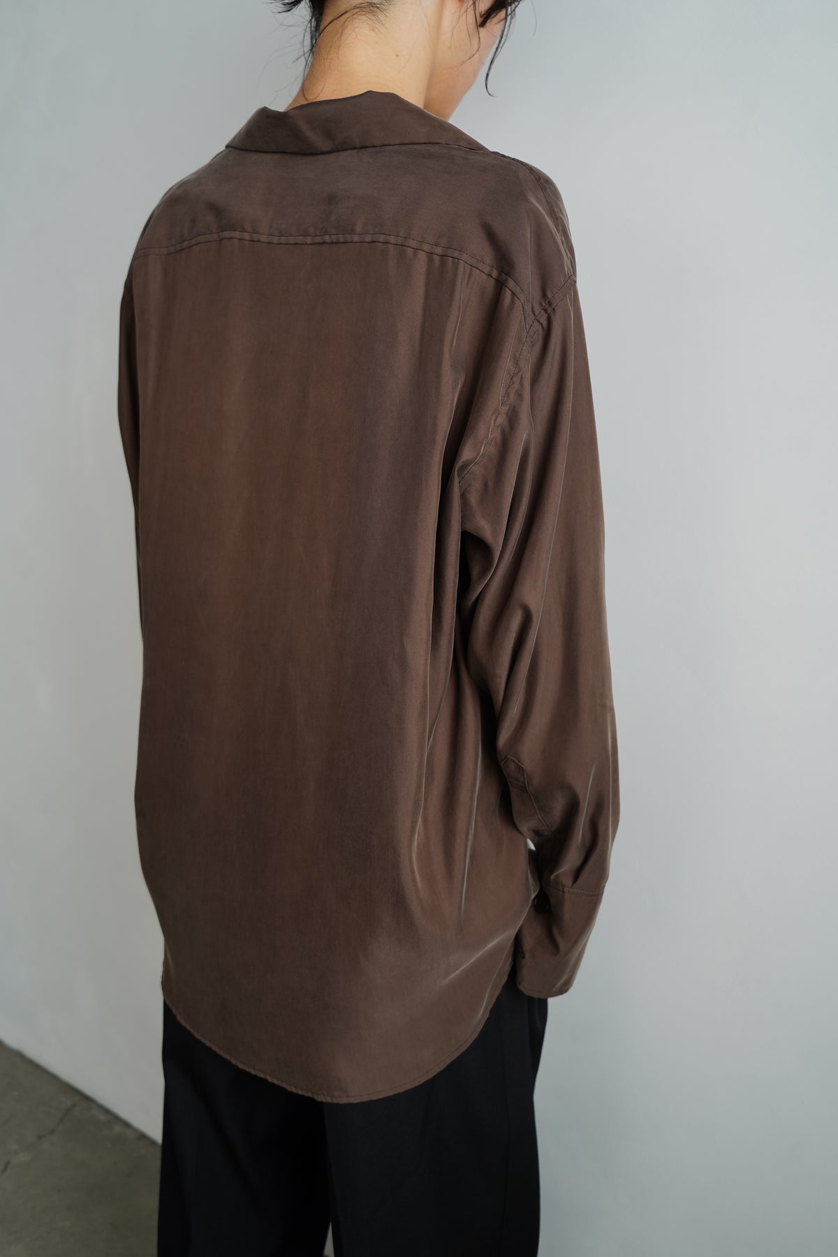 Fibril Chambray Shirts Jacket / BROWN -9月30日発送-